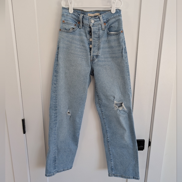 Levi's Denim - Levis Ribcage Straight Ankle Blue Jeans - Size 24
